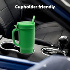 Silipint 32oz Silicone Humbler Tumbler with Handle, Flip Lid and Straw – BPA-Free, Non-Toxic, Unbreakable, Microwave, Dishwasher Safe – Perfect for Tea, Cold Water, Classic Green - Pack of 2 - Image 2