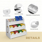 3-Tier Bamboo Tea Bag Organizer, Stackable Tea Holder for Countertop, White - Image 5