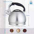 Easyworkz Whistling Stovetop Tea Kettle Food Grade Stainless Steel Hot Water Tea Pot With Loud Whistle, 2.4 Quart(2.3l) - Image 2