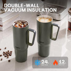 BABLOV 40oz Tumbler with Handle 316L Stainless Steel Coffee Tumbler - Image 2