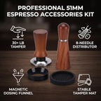 Asixxsix 51mm Espresso Accessories Kit, Tamper, Dosing Funnel, Tamper Mat - Image 2