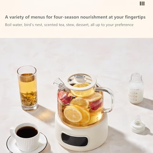 Lemuugo 1.2L Electric Glass Tea Kettle with Infuser, Temp Control - Image 5