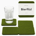 Graf Lantz - Bierfilzl Merino Wool Square Coasters Set of 4 - Loden Green (4"x4"x5mm) - Absorbs 30% Weight, Natural German Wool - Heat Resistant, Sustainable, Reusable - Home Decor, Coffee Table Decor by GrafLantz