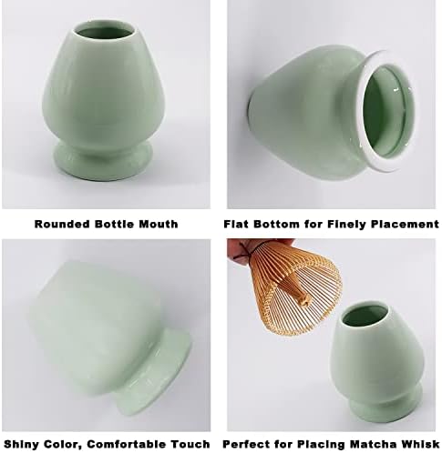 Japanese Matcha Tea Set, Bamboo Matcha Whisk Unique Matcha Set - Flower-Shaped Matcha Bowl Green Whisk Stand, Traditional Scoop, Perfect Handmade Matcha Ceremony Kit - Image 5
