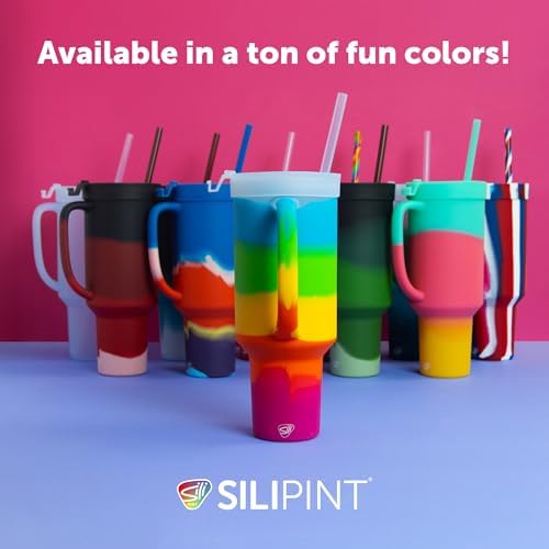 Silipint 64oz Silicone Tumbler with Handle, Flip Lid and Straw – BPA-Free, Non-Toxic, Freezer, Microwave, Dishwasher Safe Tumbler – Perfect for Tea, Smoothies (Icicle) Pack of 1 - Image 7