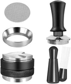51mm Espresso Distribution Tool Set, Professional Barista Kit with Calibrated Tamper, Dosing Funnel, Spring Loaded Design, Black by Unknown