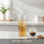High Borosilicate Glass Demitasse Cup with Lid and Measurement Marks, Durable Espresso Vessel for Home and Office Use - Image 2