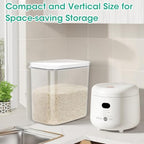 TBMax Large Rice Container 25 Lbs with Easy-Carrying Handles -12.7 Qt Flour Storage Container with Pop Up Lid & Hanging Hooks for Cleaner Use, Airtight Food Storage Bin for Kitchen Organization - Image 6