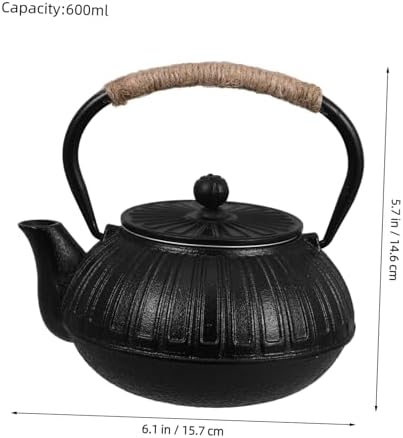 Cast Iron Teapot for Brewing Water 600ml with Tea Filter - Image 5