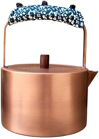 YJX Pure Copper Tea Kettle For Stovetop Safe, Chinese Style Non-Coating Teapot with Stainless Steel Tea Ball For Loose Tea, Durable Tea Pot, 1500ml Kettle by YJX