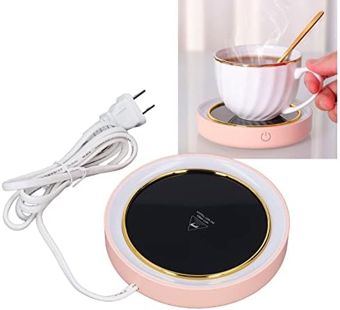 Mug Warmer, Constant Temperature Coffee Warmer for Desk, 2 Modes Electric Cup Warmer with LED Light for Home Office Cafe (Pink) - Image 5
