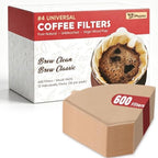 600 Count #4 Cone Coffee Filters, Disposable Unbleached Natural Paper Filters for 8–12 Cup Drip & Pour Over Coffee Makers, Compatible with Ninja & Cuisinart Coffee Makers by Unknown