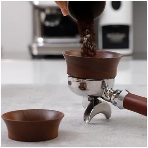 51/53mm/58mm Coffee Dosing Cup Walnut Wood Espresso Funnel Brewing Bowl Portafilter Ring Accessories(53mm) - Image 5