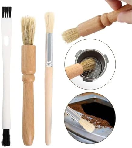 Coffee Machine Cleaning Brush Espresso Brush Kit Wooden Coffee Grinder Machine Duster Set(2set) - Image 5