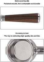 58mm Bottomless Portafilter, Stainless Steel Triple Ear Design with Solid Rosewood Handle for Machines Compatible with Barsetto Coffee Makers - Image 3