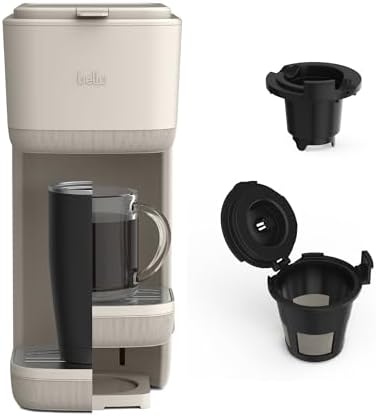 bella Single Serve Coffee Maker, K Cup & Coffee Ground Compatible, Oatmilk by bella