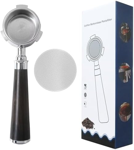 New 51mm Espresso Bottomless Portafilter 3 Ears with Black Handle Compatible for CASABREWS CM5418 and 3700 Essential, with Puck Screen, Double Shot Filter Basket by MSMUSAS