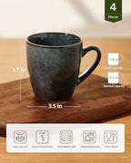 famiware Coffee Mug Set of 4, Ocean Round 11.5oz Coffee Cup Set with Handle - Image 4