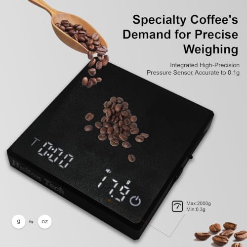 Mini Espresso Coffee Scale with Timer, 0.1g Precision Type-C Digital Scale 2kg, Built-in Mat & Carry Bag for Espresso Machine & Outdoor Camping - Image 6