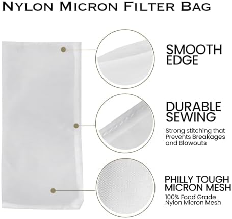Gutenberg's tough 4x7 inch nylon micron filter bags 25-50 Packs (50-Pack, 50 Micron (u)) - Image 3