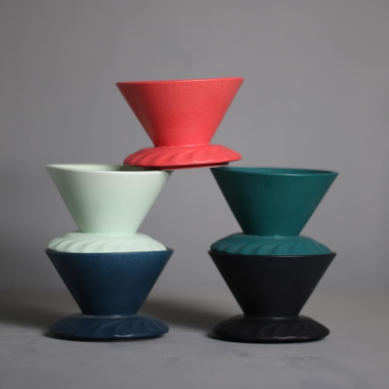 V60 Ceramic Coffee Dripper,Single Cup Light Green Ceramic Coffee Dripper,Resuable Coffee Filter for Coffee,Travel,Camping ACMD05 - Image 2