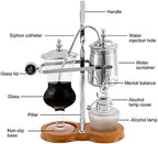 Belgian Balance Siphon Coffee and Tea Maker Belgian Belgium Luxury Royal Family Retro Coffee Pot 400ML Silver Syphon Coffee Brewer (Silver) - Image 2