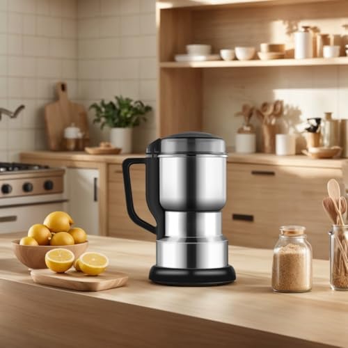 Coffee Grinder Electric, 400W Spice Grinder for Fine Powder, 14oz Large-Capacity Beans Herb Grinders with 304 Stainless Steel Blades, Grain Mills for Home Use - Image 2