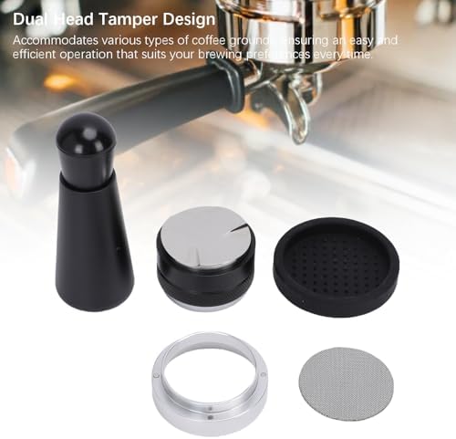 Luocute Espressos Accessories Kit, Coffee Distributor Tamper Leveler Tool Dosing Funnel Set, Double End Coffee Tamper Distributor Silicone Base Puck Screen Powder Dosing Rings Set (51mm) - Image 7
