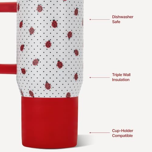 HydroJug Traveler 20oz Kids Insulated Tumbler with Handle, Ladybug - Image 3