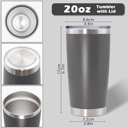20oz Tumbler with Lid Stainless Steel Tumblers Insulated Mug Mix Color 12P - Image 7