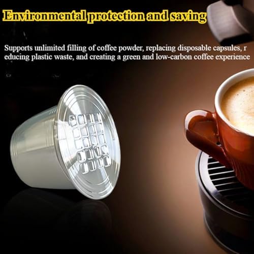 Refillable 304 Stainless Steel Reusable Coffee Capsule Set – Food Grade Environmentally Friendly Material · With Measuring Spoon and Brush · Must-have for Home/Office/Cafe (Set5) - Image 7