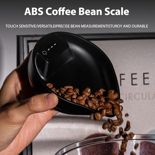 Asixxsix Coffee Bean Dosing Cup, 0.1g High Precision Round Bowl Design Electronic Coffee Scale USB Rechargeable LED Display Digital Kitchen Scale for Coffee Bean & Tea (Black) - Image 3