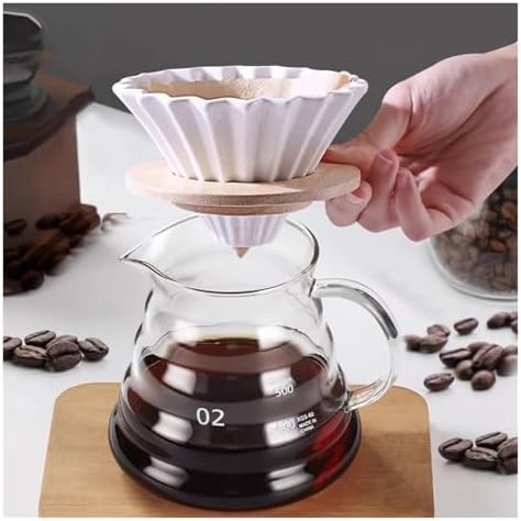 For 1-2 Cups Hand Brew And Machine Coffeeware,Coffee Filter Cup Holder Reusable Ceramics Cone Dripper Funnel Coffee Maker(Left) - Image 2