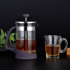 Filter Press Pot Coffee Maker Anti-Scald Plastic Handle Glass Coffee Pot Tea Maker Transparent Squeeze Pot Filter-600Ml - Image 5