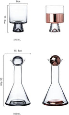 Water Pitcher Water Jug and Glass Set,Crystal Wine Glasses Cup Set Bar Accessories,Nordic Light Luxury Cold Kettle Wine Milk Bottle Water Jug(Gris) - Image 2