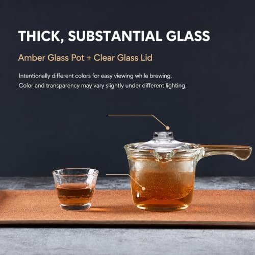 Single Serve Glass Teapot, 12 oz Side Handle Kyusu, Infuser for Loose Tea - Image 2