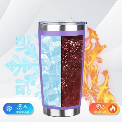 DIW 20oz Insulated Tumbler Bulk Travel Coffee Mug with Lid(Purple,4 Pack) - Image 4