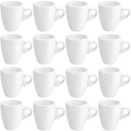Reallnaive 16 Pcs 1.7 oz Porcelain Espresso Cup Set White Tiny Ceramic Coffee & Tea Mugs for Cafes Offices Homes and Restaurants by Reallnaive