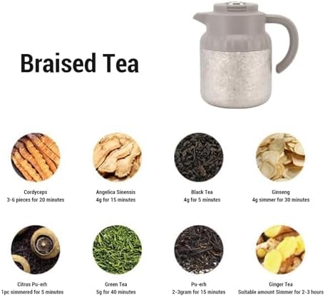Mechanical Digital Display Coffee Maker,tea Brewing Pot,tea Infuser Pot 1100ml Capacity Mechanical Display Water Separation Multifunctional Kettle for Home - Image 2
