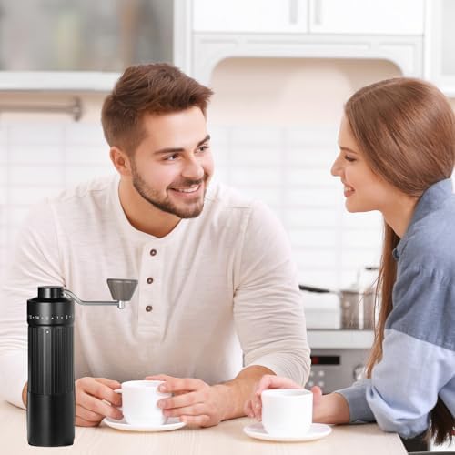 Black Portable Manual Coffee Grinder, with Stainless Steel CNC40 Conical Burr, - Image 7