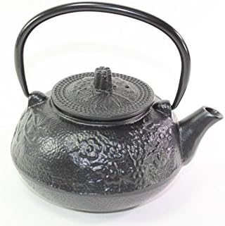 Japanese Antique 24 Fl Oz Round Black Pine Plum Bamboo Chinese Cast Iron Teapot Tetsubin with Infuser Filter + Gift Bow - Image 4