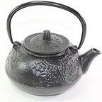 Japanese Antique 24 Fl Oz Round Black Pine Plum Bamboo Chinese Cast Iron Teapot Tetsubin with Infuser Filter + Gift Bow - Image 4
