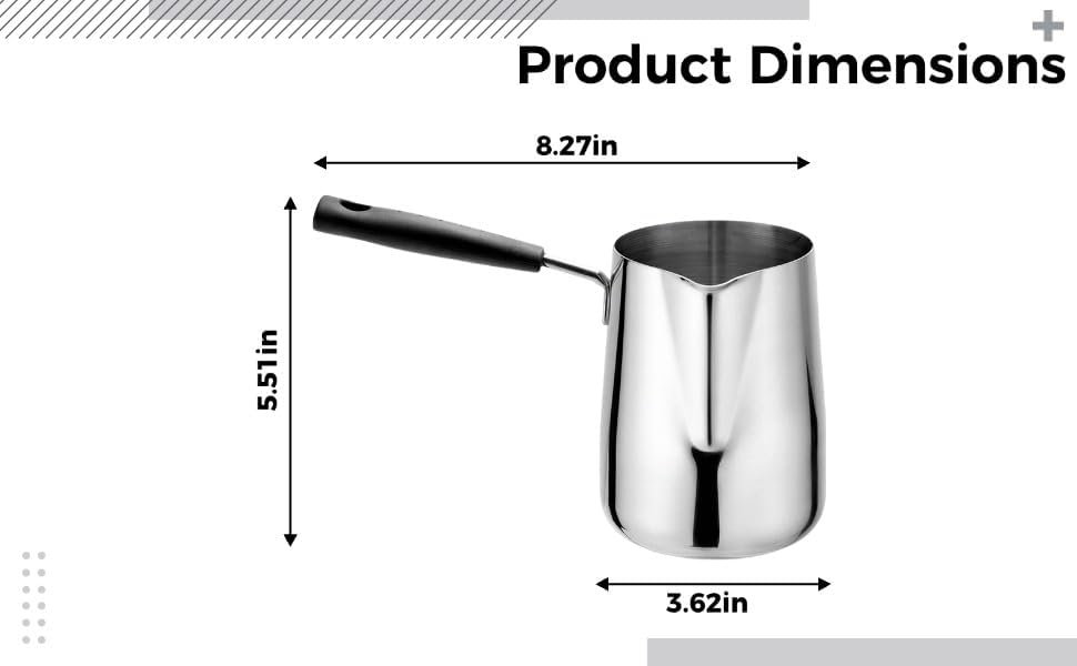 Stainless Steel Frothing Pitcher, 20.3 oz / 600 ml 304 Grade Milk Steaming Pitcher with Heat-Resistant Handle, Non Spill Spout, Milk and Coffee Warmer for Espresso, Latte Art - Image 4