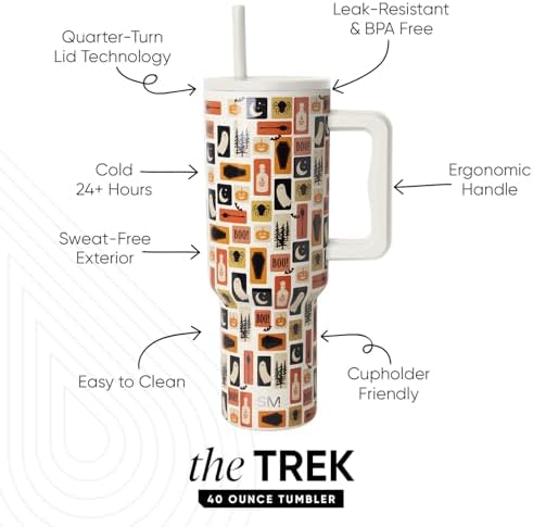 Simple Modern Halloween Tumbler with Handle | 40oz | Stamps - Image 3