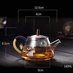 Habiba Tea Kettle Creative Small Teapot Transparent Glass Tea Kettle with Stainless Steel Infuser Hilter, Brewing Container for Home Office Household - Image 2