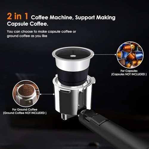 COWSAR Espresso Machine 20 Bar, Semi-Automatic Espresso Maker with Milk Frother Steam Wand, 45 OZ Removable Water Tank for Cappuccino, Latte, Home - Image 3