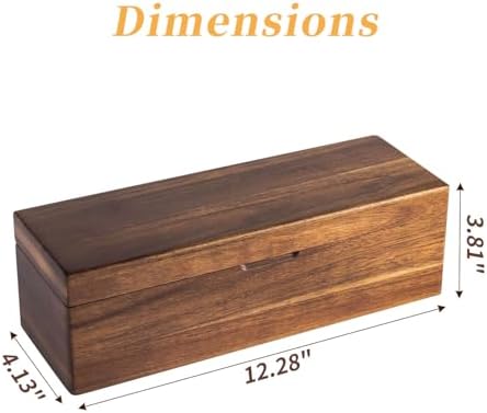 Acacia Wood Tea Bag Organizer with Compartments - Image 3