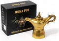 Aladdin's Lamp Moka Pot Stovetop Espresso Maker Espresso Mocha Coffee Maker (Natural Silver, 3 Cups) by kasidisio