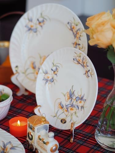 Aynsley 7 Piece Floral Porcelain Tea Sets with Sugar Bowl Creamer Teacups, English Bone China Tea Service for Women Party - Image 4