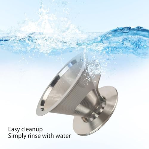 316 Stainless Steel Pour Over Coffee Dripper with 300 Mesh Filter Portable Reusable Cone for Travel Camping Brewing Tea - Image 5
